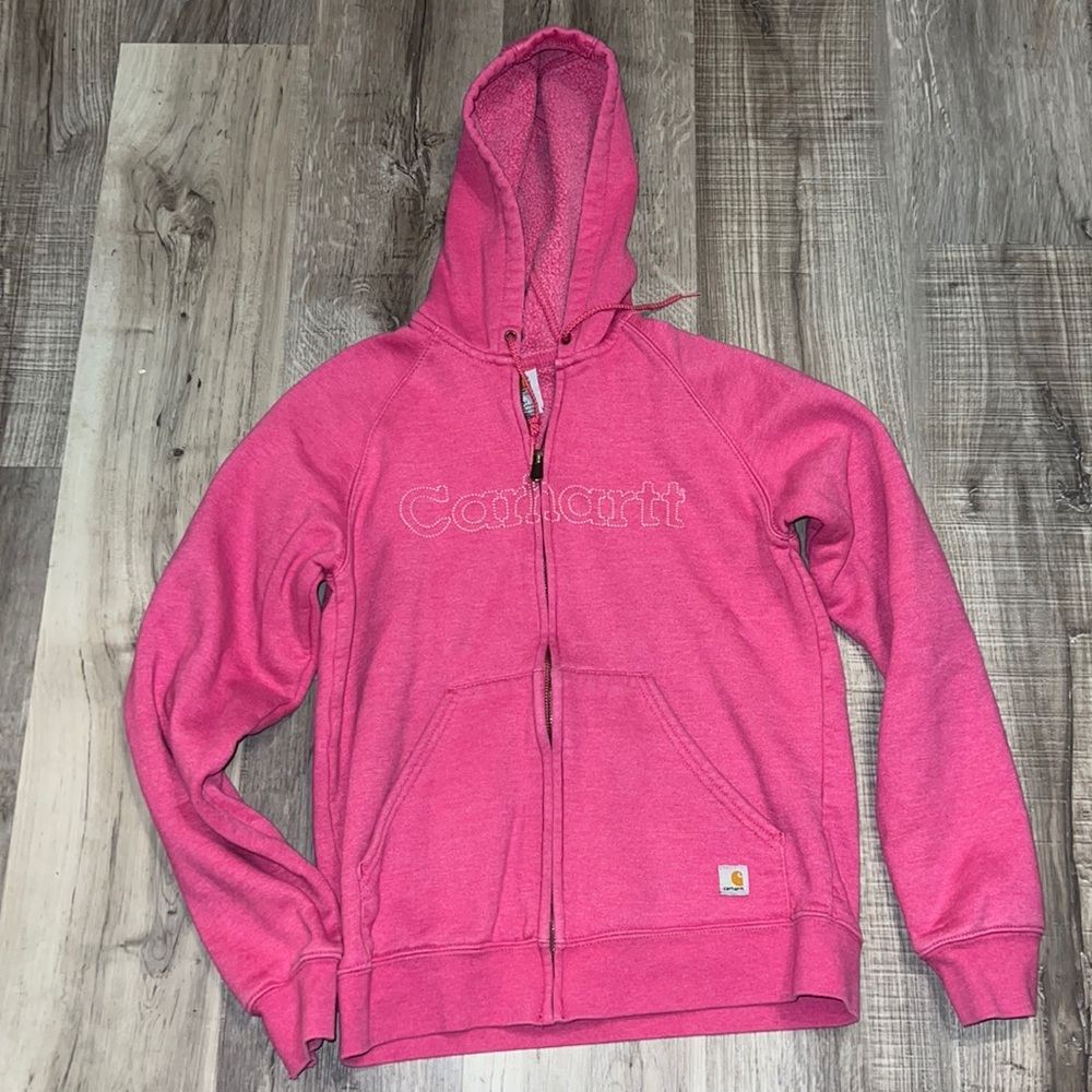 Womens small carhartt zip up. Has small tare on one of the cuffs on the sleeve